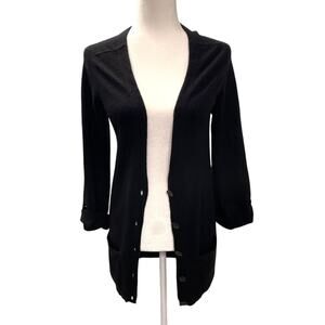 THEORY Amaya Cashmere Black Cadigan Sweater S